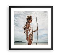 Cuadro Poster de Pared 40x40cm Póster Marco Ardiente Hombre Mujer Wall Art