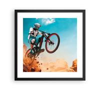 Cuadro Poster de Pared 40x40cm Póster Marco bicicleta deporte casco Wall Art