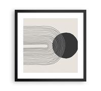 Cuadro Poster de Pared 40x40cm Póster Marco Boho Abstracción Geometría Wall Art