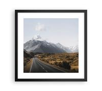 Cuadro Poster de Pared 40x40cm Póster Marco Camino Montaña Cumbres Wall Art