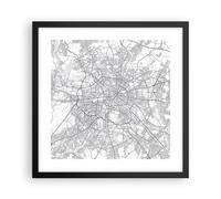 Cuadro Poster de Pared 40x40cm Póster Marco Ciudad Mapa Berlín Wall Art Prints