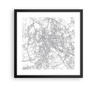 Cuadro Poster de Pared 40x40cm Póster Marco Ciudad Mapa Roma Wall Art Prints