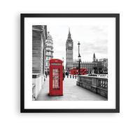 Cuadro Poster de Pared 40x40cm Póster Marco Cobertizo Teléfono Londres Wall Art