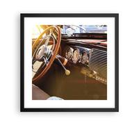 Cuadro Poster de Pared 40x40cm Póster Marco Coche Retro Antiguo Wall Art Prints