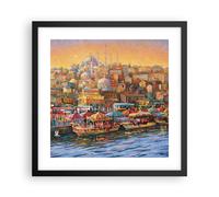 Cuadro Poster de Pared 40x40cm Póster Marco Colores Ciudad Turquía Wall Art