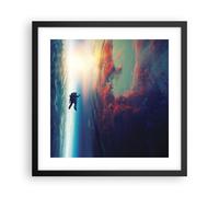 Cuadro Poster de Pared 40x40cm Póster Marco Cosmos astronauta planeta Wall Art