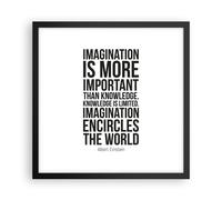 Cuadro Poster de Pared 40x40cm Póster Marco Einstein Maxim Imaginación Wall Art