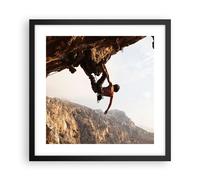 Cuadro Poster de Pared 40x40cm Póster Marco Escalada Extremo Montañas Grecia Art
