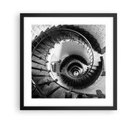Cuadro Poster de Pared 40x40cm Póster Marco Escaleras Espiral Perspectiva Art
