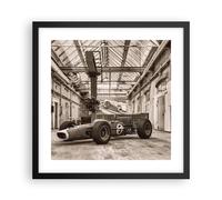 Cuadro Poster de Pared 40x40cm Póster Marco Fórmula 1 Carrera Retro Wall Art