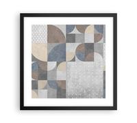 Cuadro Poster de Pared 40x40cm Póster Marco Geometría Arte Piedra Wall Art