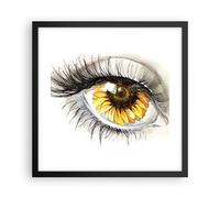 Cuadro Poster de Pared 40x40cm Póster Marco Girasol ojo ordenador flor Wall Art