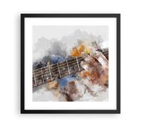 Cuadro Poster de Pared 40x40cm Póster Marco guitarra musica Wall Art Prints