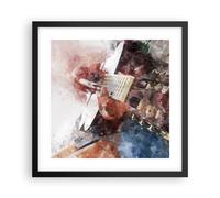 Cuadro Poster de Pared 40x40cm Póster Marco guitarra musica Wall Art Prints
