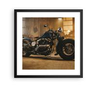 Cuadro Poster de Pared 40x40cm Póster Marco Harley-Davidson Moto Motor Wall Art
