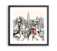 Cuadro Poster de Pared 40x40cm Póster Marco jazz musica musico Wall Art Prints