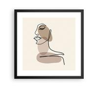 Cuadro Poster de Pared 40x40cm Póster Marco Línea Arte Boho Wall Art Prints