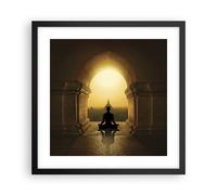Cuadro Poster de Pared 40x40cm Póster Marco Meditación Templo Sombra Wall Art