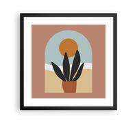 Cuadro Poster de Pared 40x40cm Póster Marco Minimalista Ventana Flor Wall Art