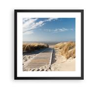 Cuadro Poster de Pared 40x40cm Póster Marco Playa mar pasarela orilla Wall Art