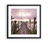 Cuadro Poster de Pared 40x40cm Póster Marco Puente Lago Antorcha Wall Art Prints