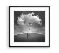 Cuadro Poster de Pared 40x40cm Póster Marco Símbolo Escalera Cielo Wall Art