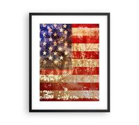 Cuadro Poster de Pared 40x50cm América bandera nacional patriótico Wall Art