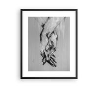 Cuadro Poster de Pared 40x50cm Escrito A Mano Manos Blanco Y Negro Wall Art