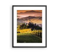 Cuadro Poster de Pared 40x50cm Marco Agricultura granja toscana viña Wall Art