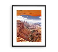 Cuadro Poster de Pared 40x50cm Marco América arizona cañón geología Wall Art