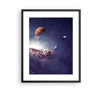 Cuadro Poster de Pared 40x50cm Marco Cosmos Planetas Las Estrellas Wall Art