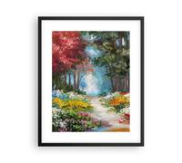 Cuadro Poster de Pared 40x50cm Marco Impresionismo Naturaleza Bosque Wall Art