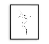Cuadro Poster de Pared 40x50cm Marco Minimalismo Mujer Sombrero de Wall Art