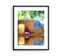 Cuadro Poster de Pared 40x50cm Marco Naturaleza relajación spa velas Wall Art