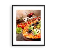 Cuadro Poster de Pared 40x50cm Marco Pizza comida Italia la tradición Wall Art
