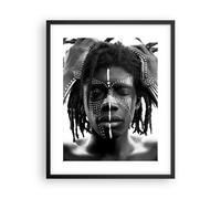 Cuadro Poster de Pared 40x50cm Póster Marco África Étnico Negro Wall Art Prints