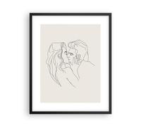 Cuadro Poster de Pared 40x50cm Póster Marco Art. Línea Beso Wall Art Prints
