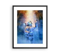Cuadro Poster de Pared 40x50cm Póster Marco Astronauta Luz Cosmos Wall Art