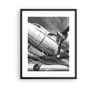 Cuadro Poster de Pared 40x50cm Póster Marco Avión Retro Aeronave Wall Art Prints