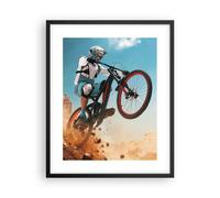 Cuadro Poster de Pared 40x50cm Póster Marco bicicleta deporte casco Wall Art