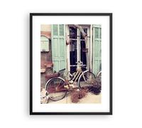 Cuadro Poster de Pared 40x50cm Póster Marco Bicicletas Vintage Vivienda Wall Art