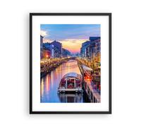 Cuadro Poster de Pared 40x50cm Póster Marco Canal Grande Tarde Wall Art Prints