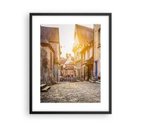 Cuadro Poster de Pared 40x50cm Póster Marco ciudad calle gato Wall Art Prints