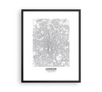 Cuadro Poster de Pared 40x50cm Póster Marco Ciudad Mapa Londres Wall Art Prints