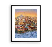Cuadro Poster de Pared 40x50cm Póster Marco Colores Ciudad Turquía Wall Art