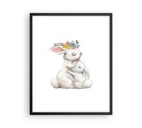 Cuadro Poster de Pared 40x50cm Póster Marco Conejo Liebre Infantil Wall Art