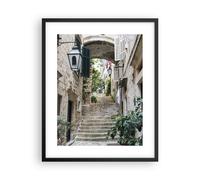 Cuadro Poster de Pared 40x50cm Póster Marco Croacia Escaleras Dubrovnik Wall Art