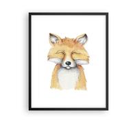 Cuadro Poster de Pared 40x50cm Póster Marco Dibujos animados Zorro Niño Wall Art