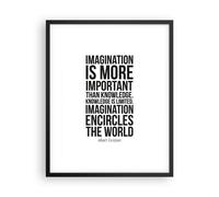 Cuadro Poster de Pared 40x50cm Póster Marco Einstein Maxim Imaginación Wall Art