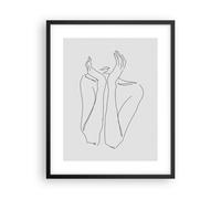 Cuadro Poster de Pared 40x50cm Póster Marco Ensueño Mujer Esbozo Wall Art Prints
